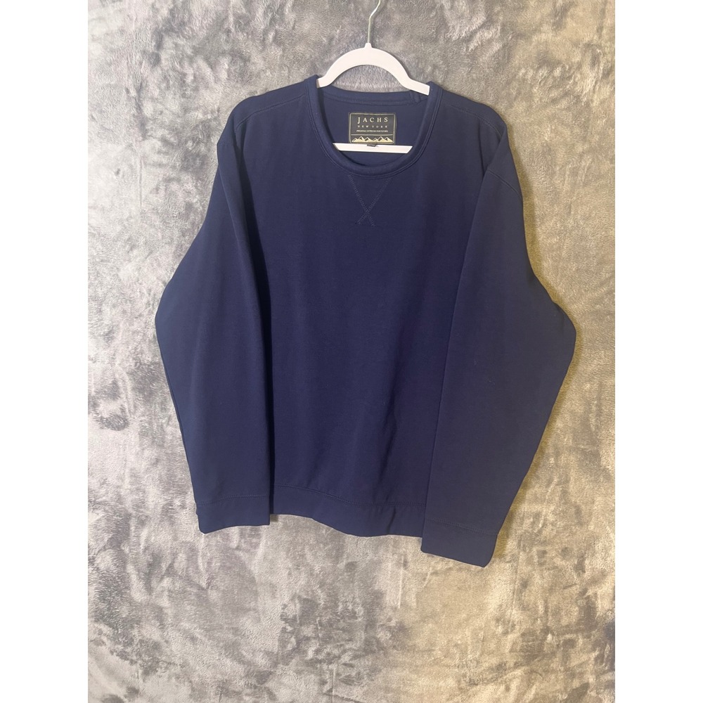 Jachs New York Mens XL Navy Blue Crewneck Sweatshirt V-Stitch 1437788